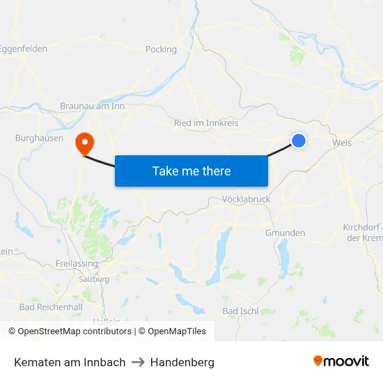 Kematen am Innbach to Handenberg map