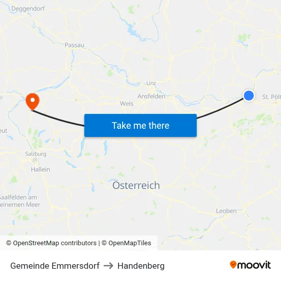 Gemeinde Emmersdorf to Handenberg map