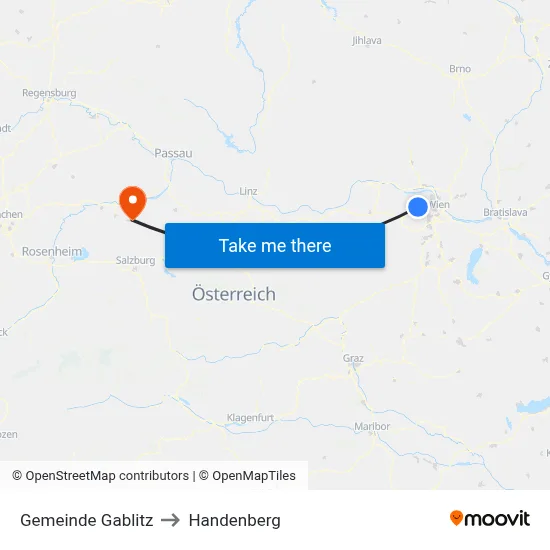 Gemeinde Gablitz to Handenberg map
