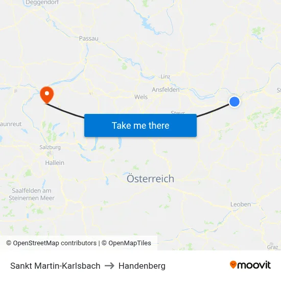 Sankt Martin-Karlsbach to Handenberg map