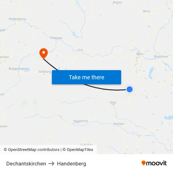 Dechantskirchen to Handenberg map