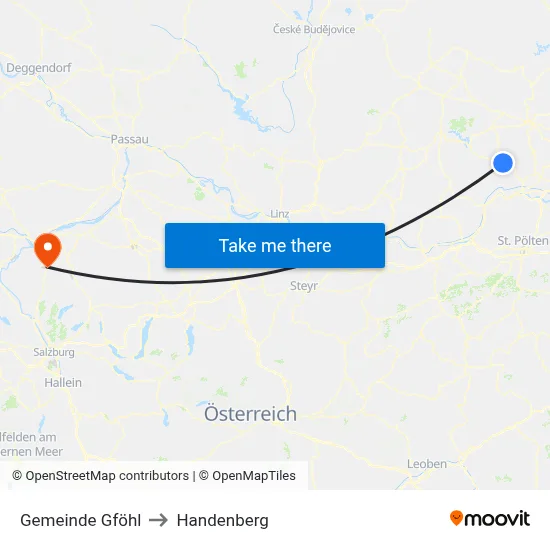 Gemeinde Gföhl to Handenberg map