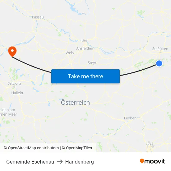 Gemeinde Eschenau to Handenberg map