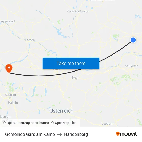 Gemeinde Gars am Kamp to Handenberg map