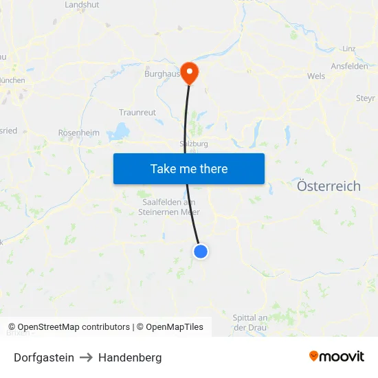 Dorfgastein to Handenberg map