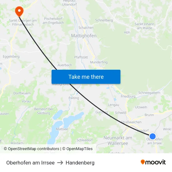 Oberhofen am Irrsee to Handenberg map