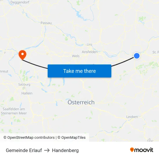 Gemeinde Erlauf to Handenberg map