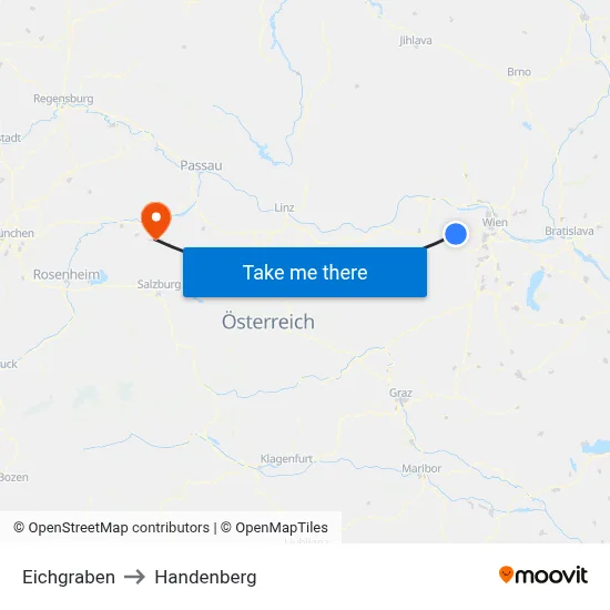 Eichgraben to Handenberg map