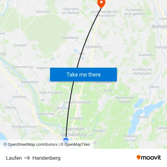Laufen to Handenberg map