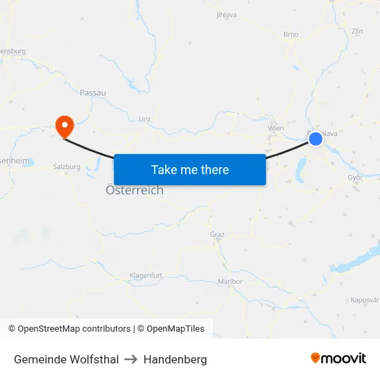 Gemeinde Wolfsthal to Handenberg map
