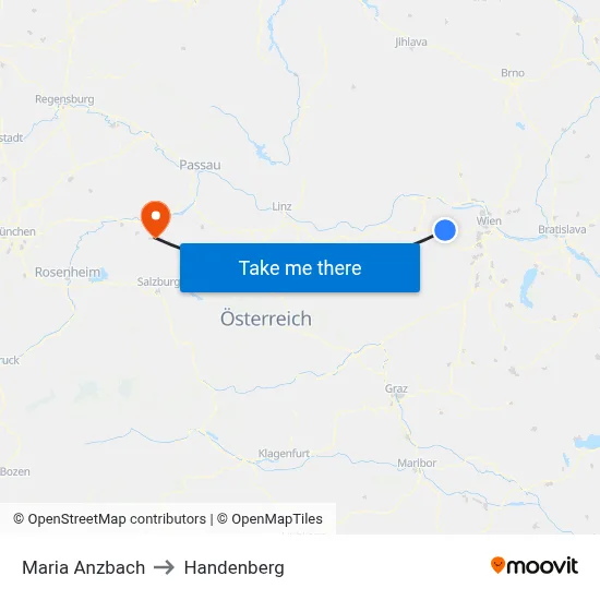Maria Anzbach to Handenberg map