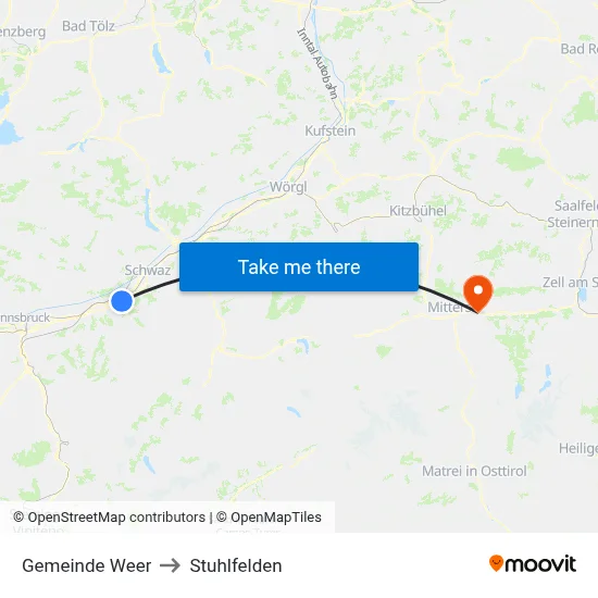 Gemeinde Weer to Stuhlfelden map