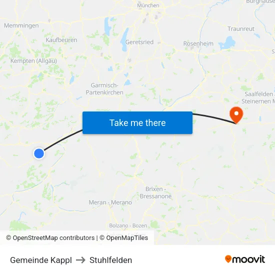 Gemeinde Kappl to Stuhlfelden map