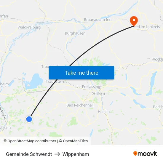 Gemeinde Schwendt to Wippenham map