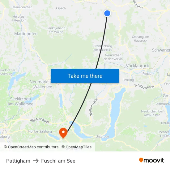 Pattigham to Fuschl am See map