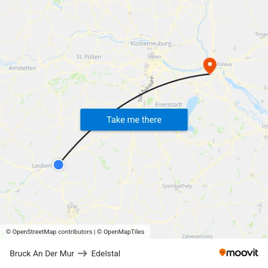 Bruck An Der Mur to Edelstal map