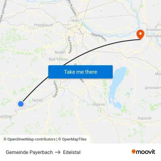 Gemeinde Payerbach to Edelstal map