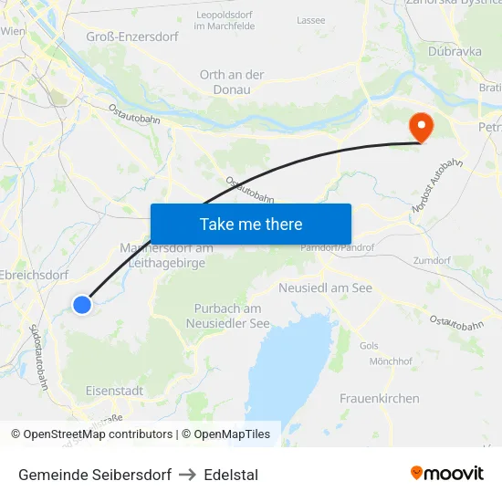 Gemeinde Seibersdorf to Edelstal map