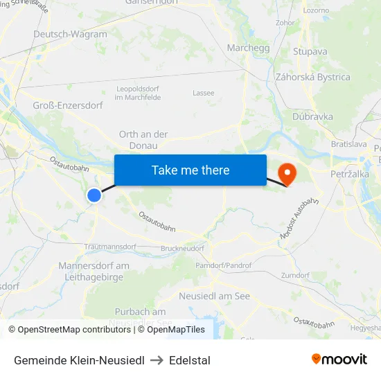Gemeinde Klein-Neusiedl to Edelstal map