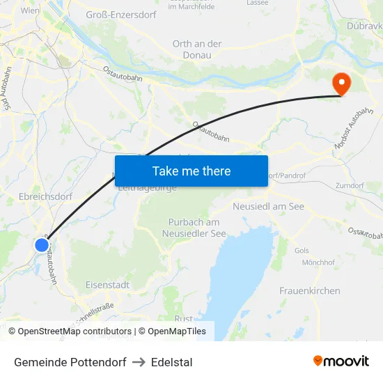 Gemeinde Pottendorf to Edelstal map