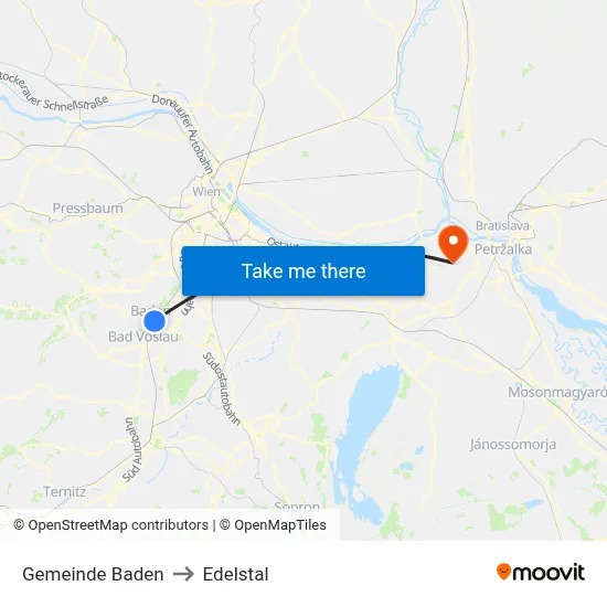 Gemeinde Baden to Edelstal map