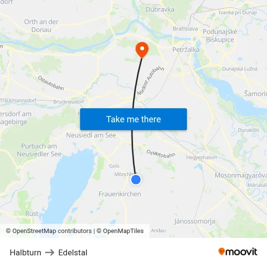 Halbturn to Edelstal map