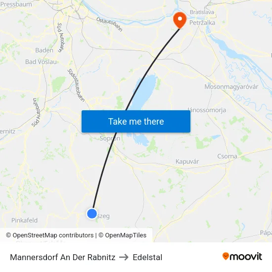 Mannersdorf An Der Rabnitz to Edelstal map