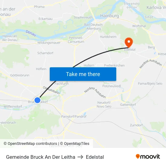 Gemeinde Bruck An Der Leitha to Edelstal map