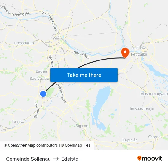 Gemeinde Sollenau to Edelstal map
