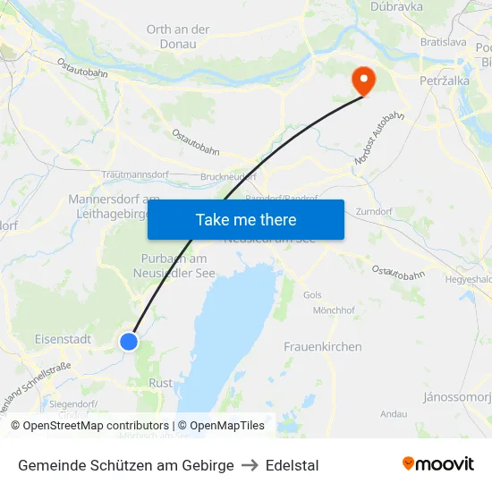 Gemeinde Schützen am Gebirge to Edelstal map