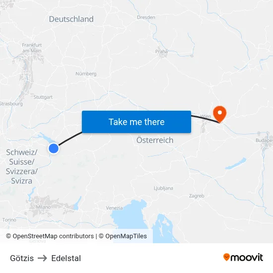 Götzis to Edelstal map