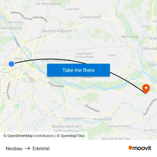 Neubau to Edelstal map