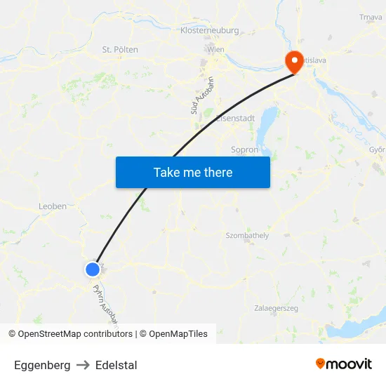 Eggenberg to Edelstal map
