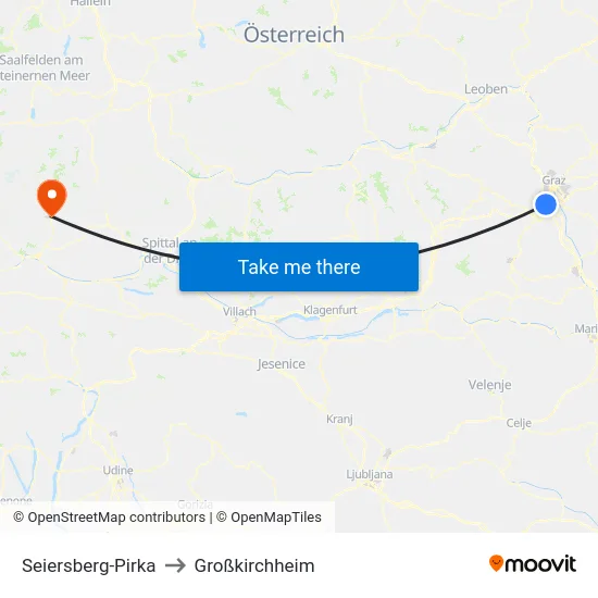 Seiersberg-Pirka to Großkirchheim map
