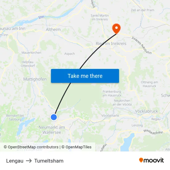 Lengau to Tumeltsham map