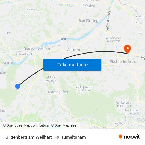 Gilgenberg am Weilhart to Tumeltsham map