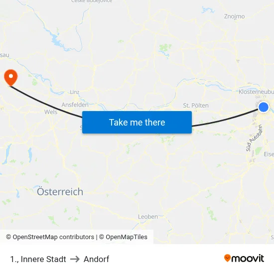 1., Innere Stadt to Andorf map