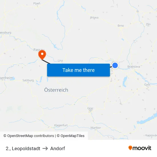 2., Leopoldstadt to Andorf map