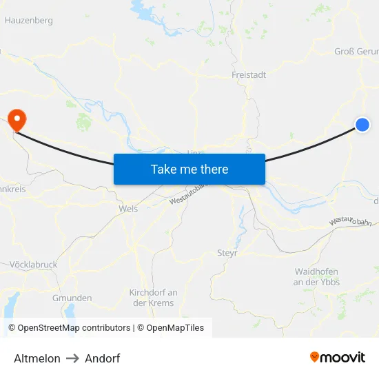 Altmelon to Andorf map