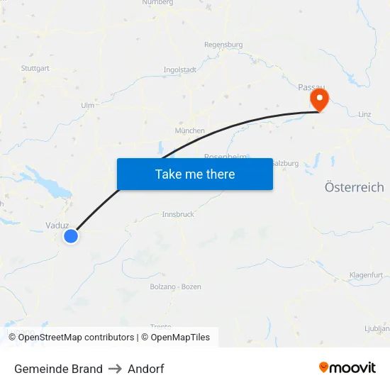 Gemeinde Brand to Andorf map