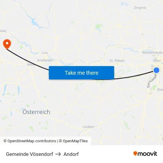 Gemeinde Vösendorf to Andorf map