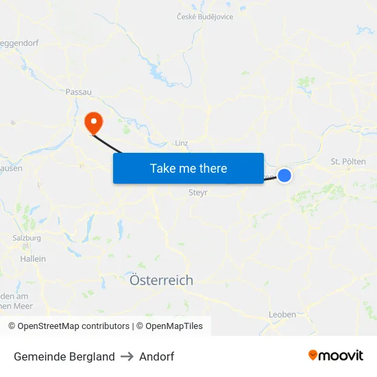 Gemeinde Bergland to Andorf map