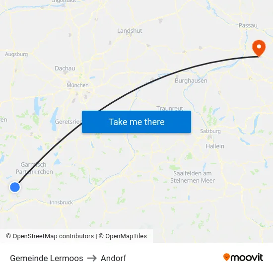Gemeinde Lermoos to Andorf map