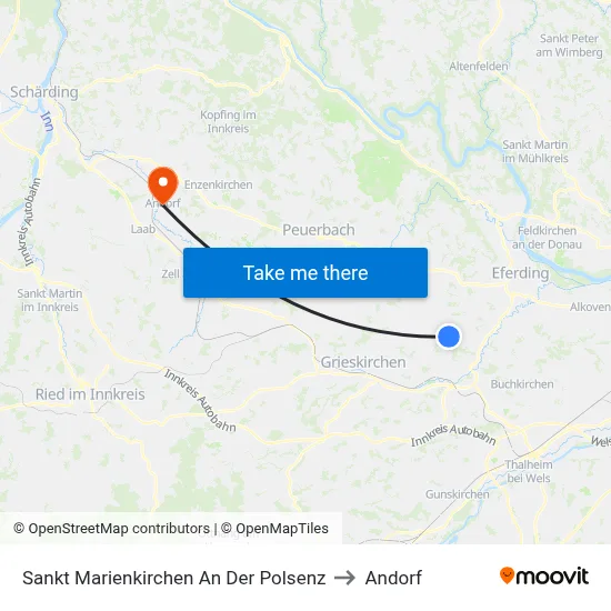 Sankt Marienkirchen An Der Polsenz to Andorf map