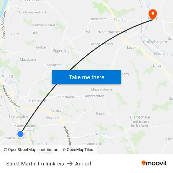 Sankt Martin Im Innkreis to Andorf map