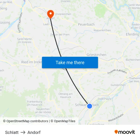 Schlatt to Andorf map