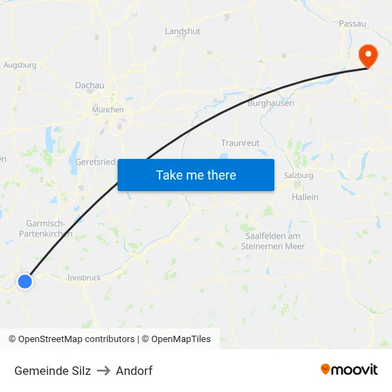 Gemeinde Silz to Andorf map