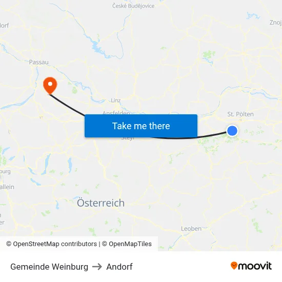 Gemeinde Weinburg to Andorf map
