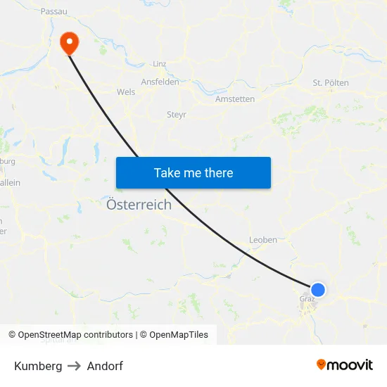 Kumberg to Andorf map