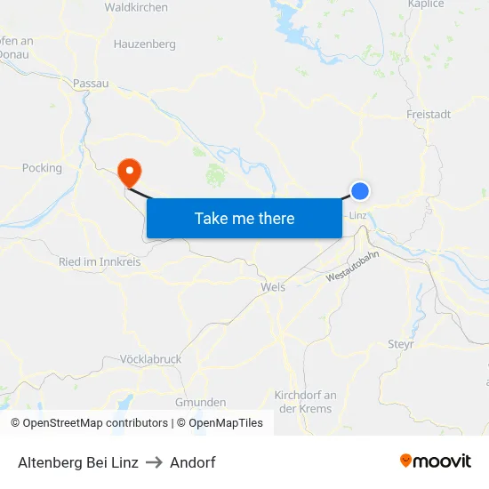 Altenberg Bei Linz to Andorf map